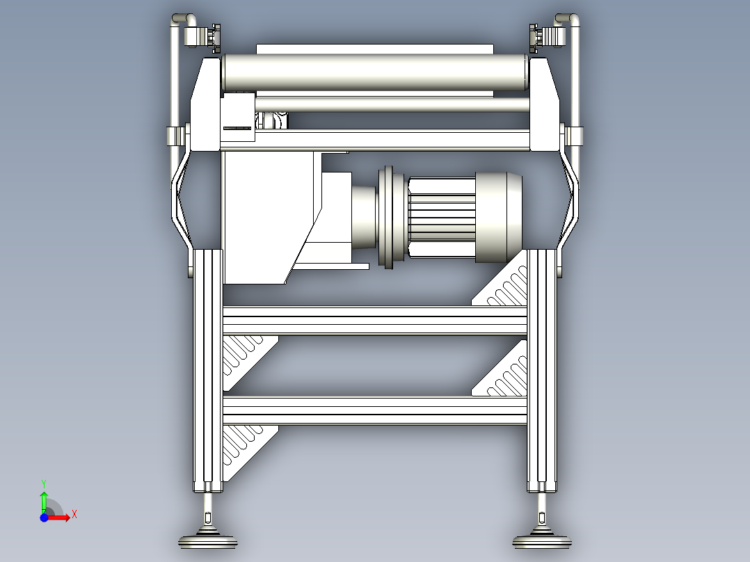 SW欧标铝型材辊道输送机前视图