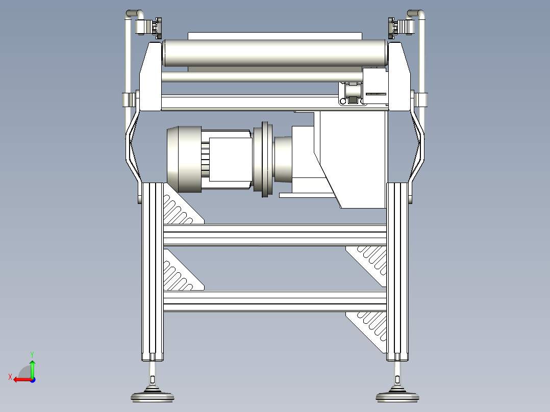 SW欧标铝型材辊道输送机后视图