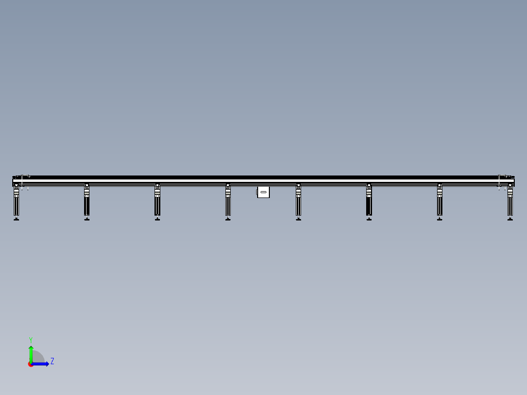 SW欧标铝型材辊道输送机左视图