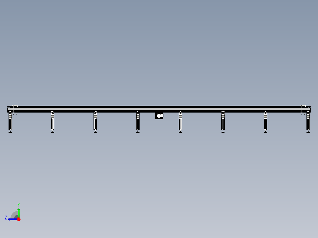 SW欧标铝型材辊道输送机右视图
