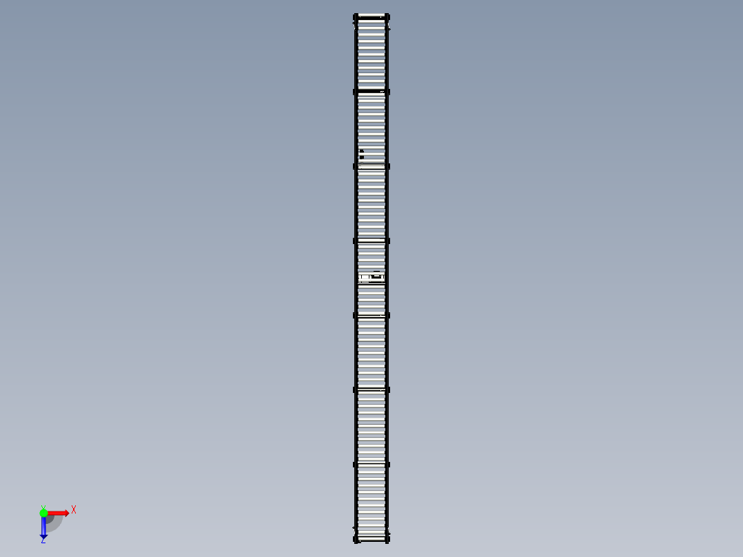SW欧标铝型材辊道输送机俯视图