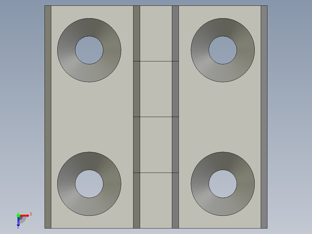 不锈钢合页重载型锥孔型B系列PDSHB-50俯视图