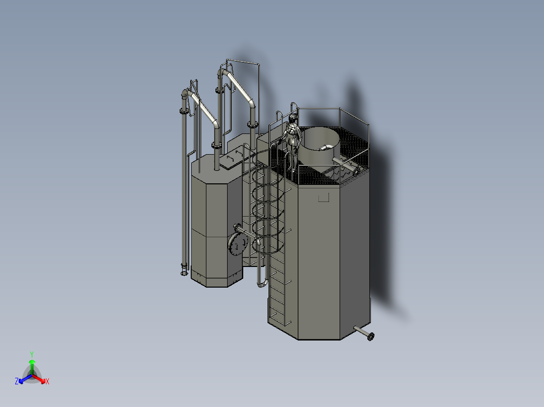 滤池滤砖污水处理主视图