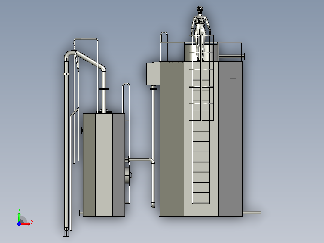 滤池滤砖污水处理前视图