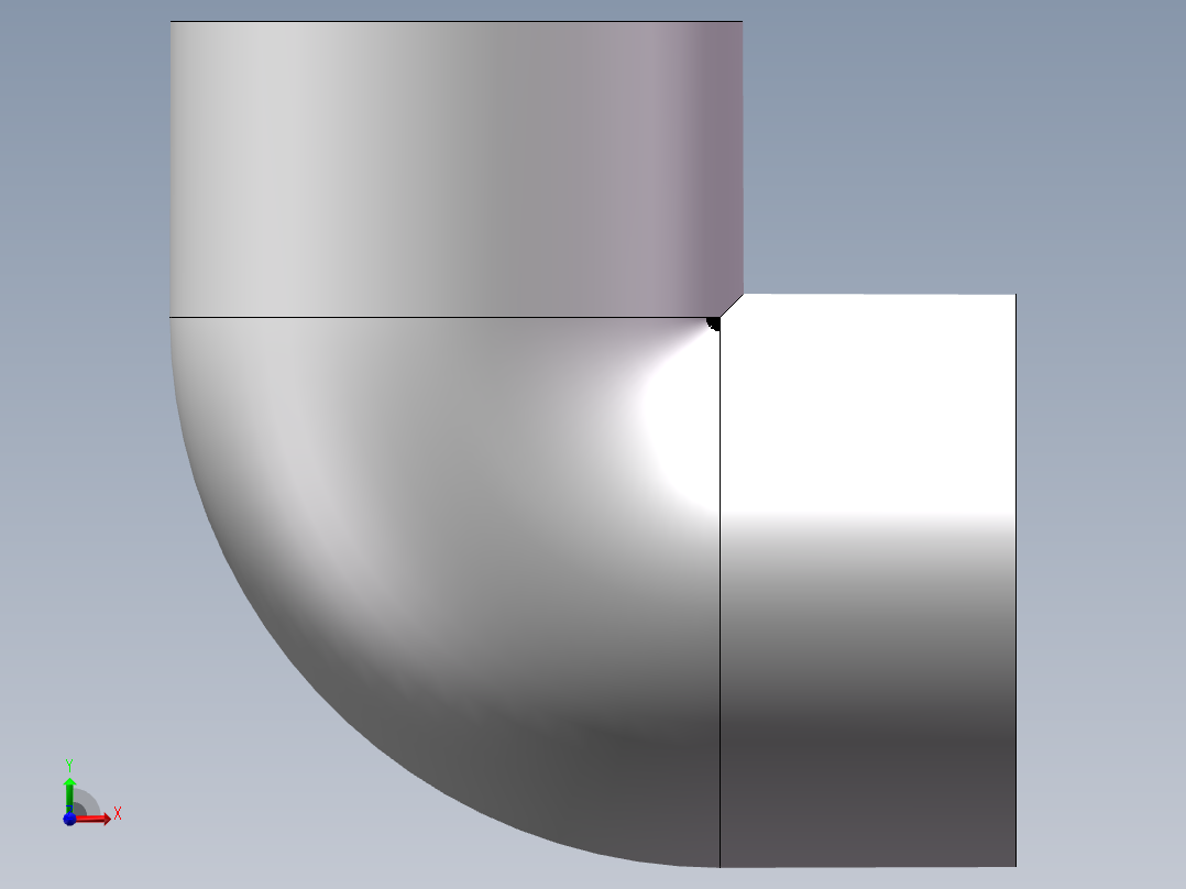 90_ELBOW_DN40_PN10_U-PVC前视图