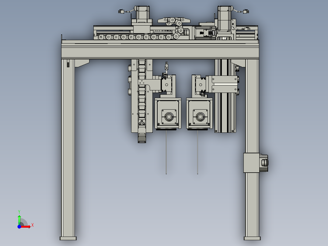 镭雕龙门机构前视图