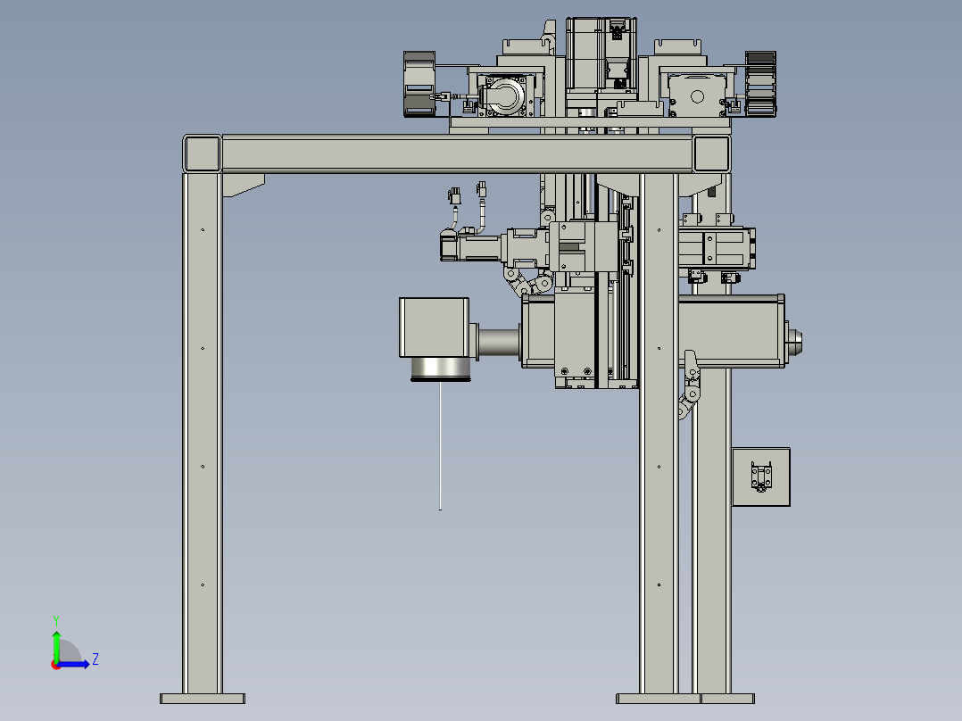 镭雕龙门机构左视图