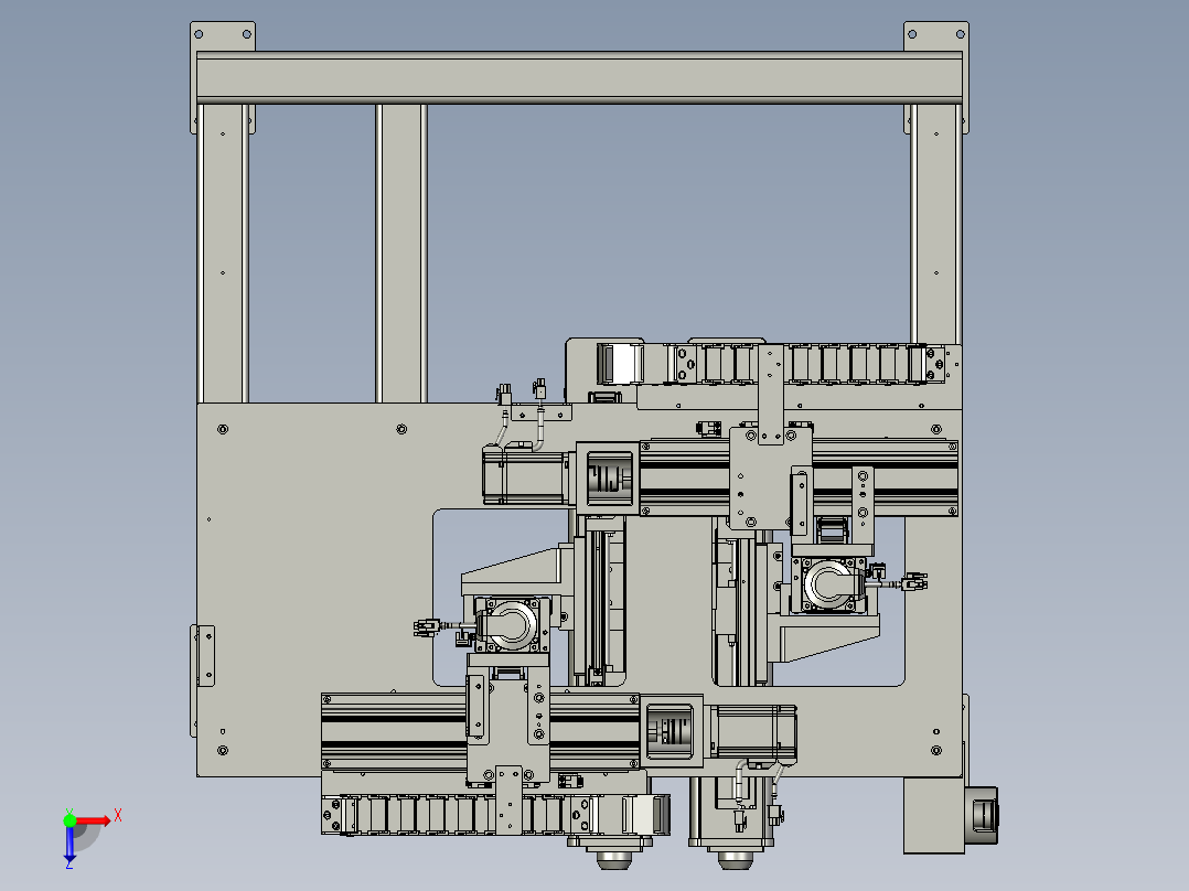 镭雕龙门机构俯视图
