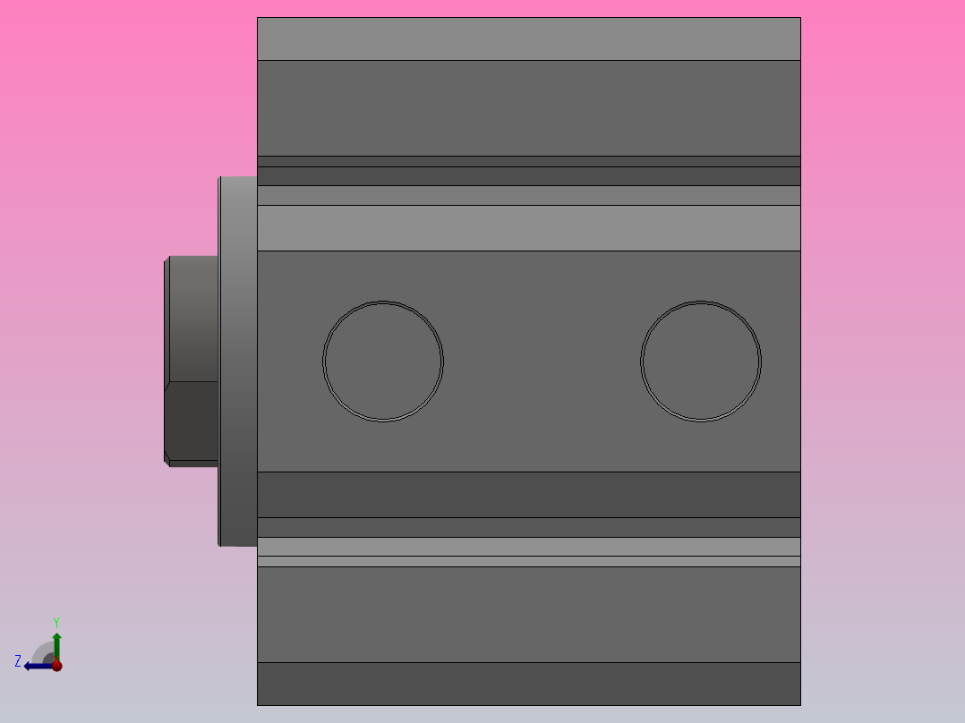 SDA超薄气缸系列SDA 40×15右视图