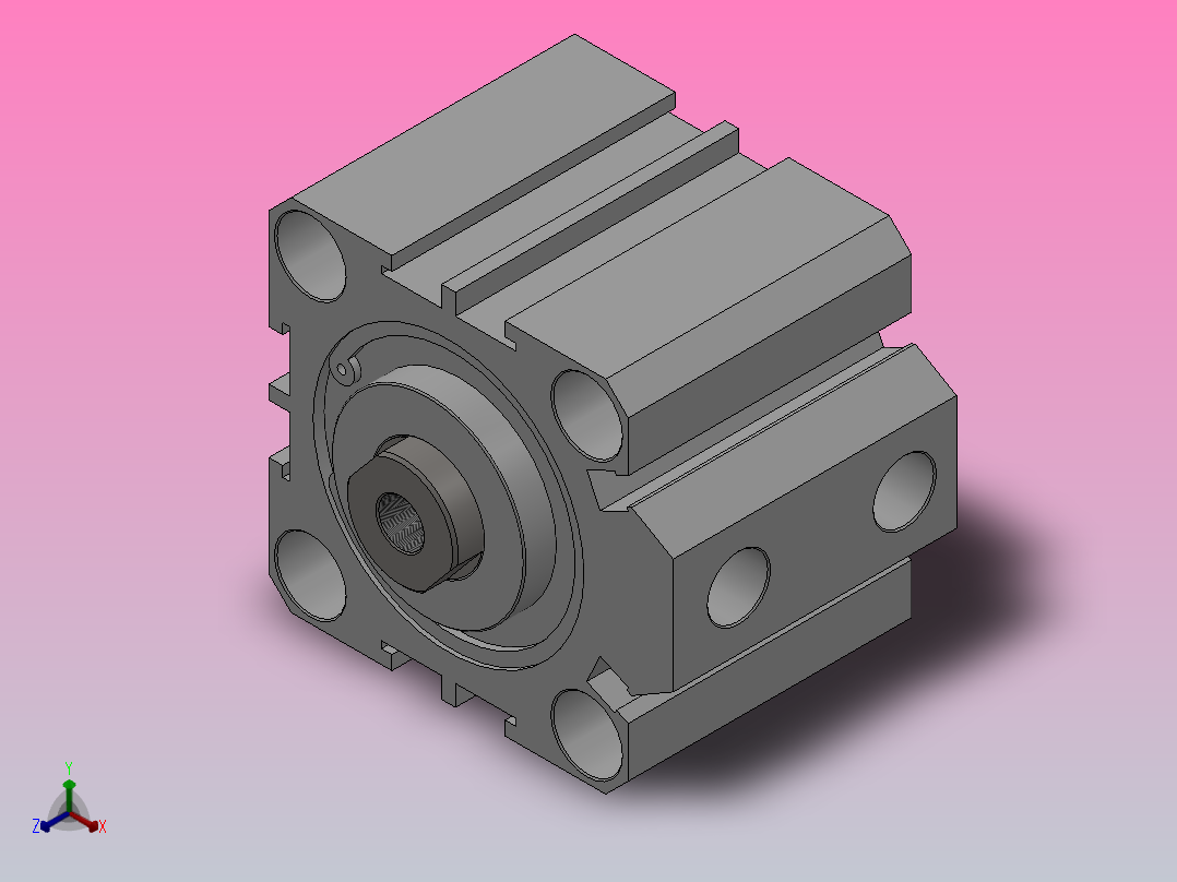 SDA超薄气缸系列SDA 40×15正等轴测图