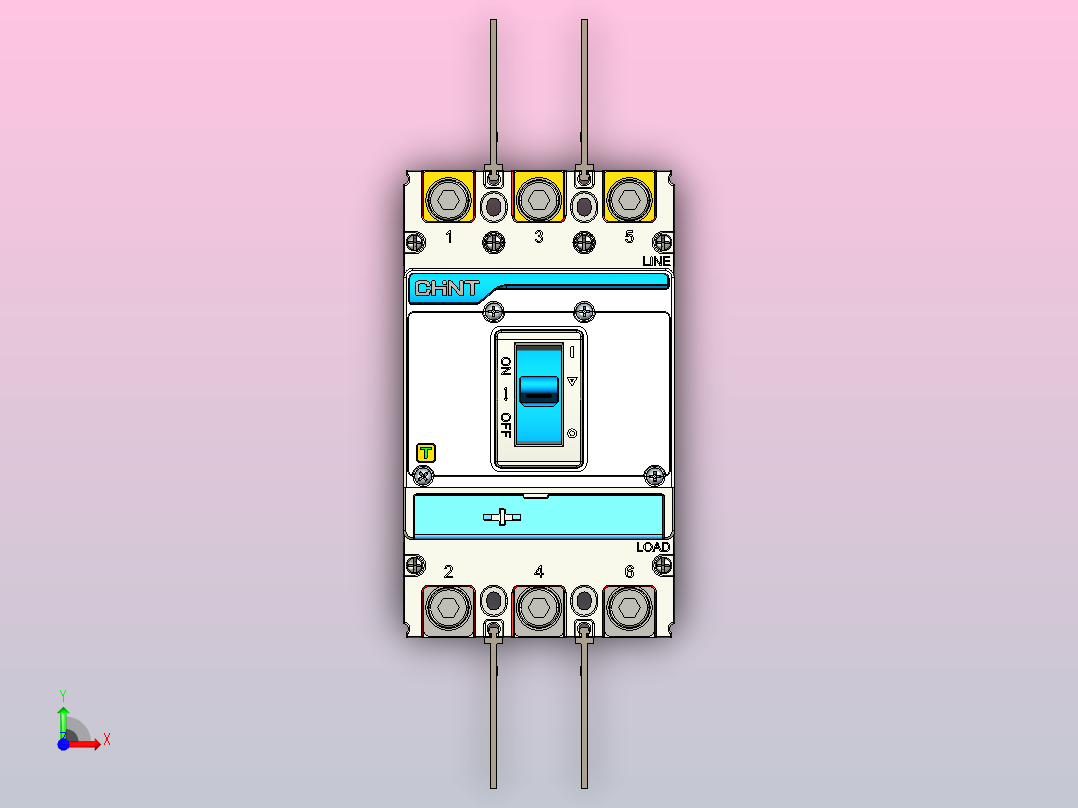 NXMS-160H 3P塑料外壳式断路器三维模型202209前视图