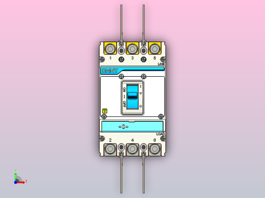 NXMS-160H 3P塑料外壳式断路器三维模型202209前视缩略图