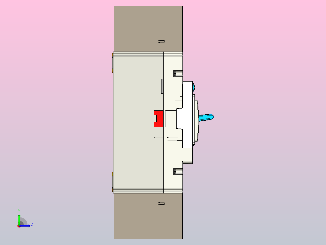 NXMS-160H 3P塑料外壳式断路器三维模型202209左视图