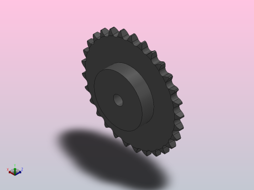 直孔链轮20B型_29-20B-1正等轴测缩略图