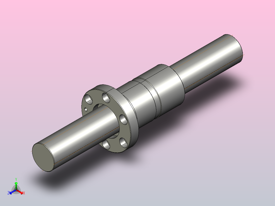FFZD6310-4滚珠丝杆3D模型主视图