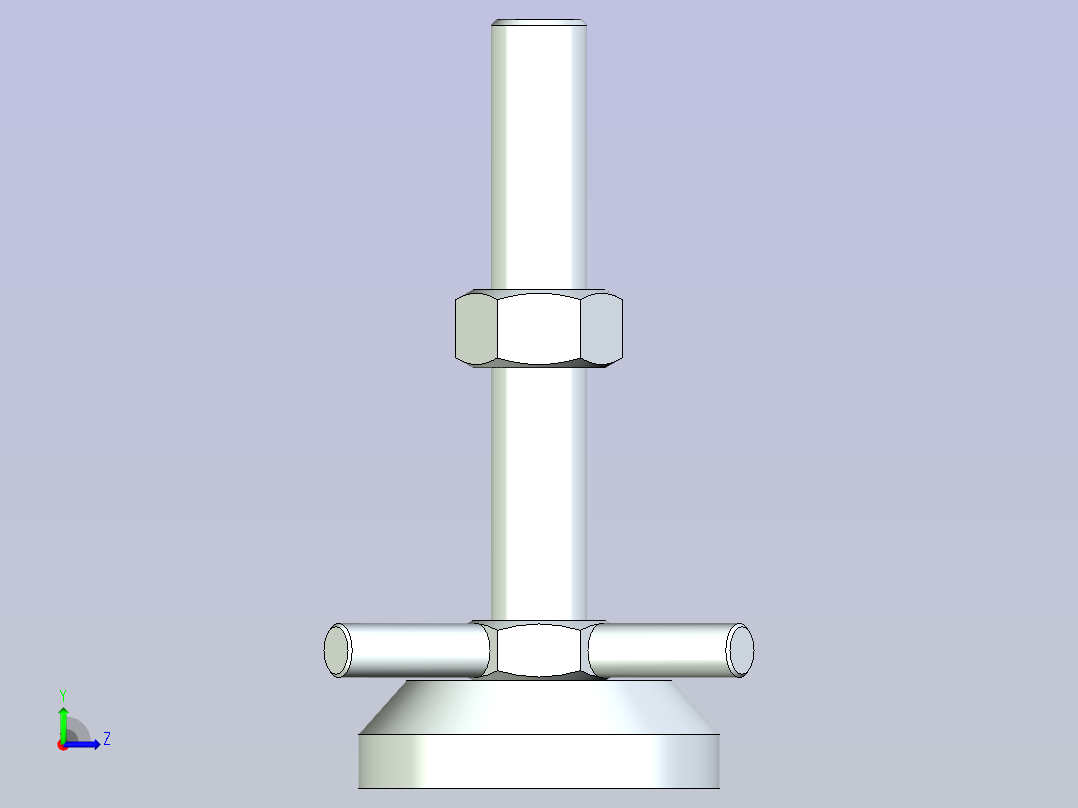脚轮脚杯3D  WAD61-D60-M16-L100.x_t左视图