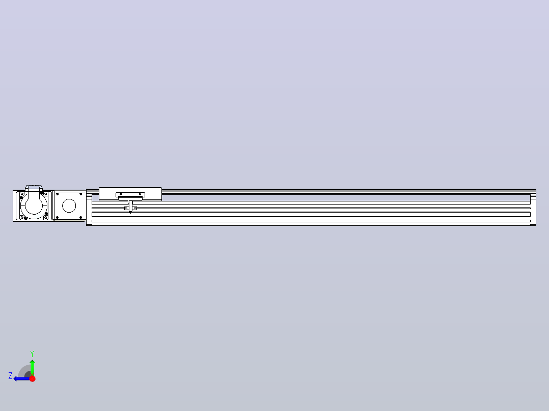 皮带直线轴半封闭可选导轨TPA-HNB-140D-120-L700-ML-C-P40-N3右视图