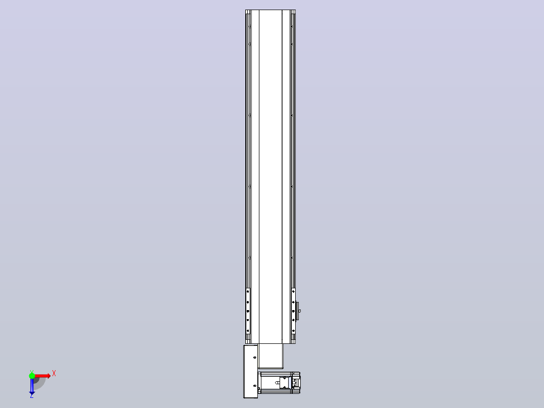 皮带直线轴半封闭可选导轨TPA-HNB-140D-120-L700-ML-C-P40-N3俯视图