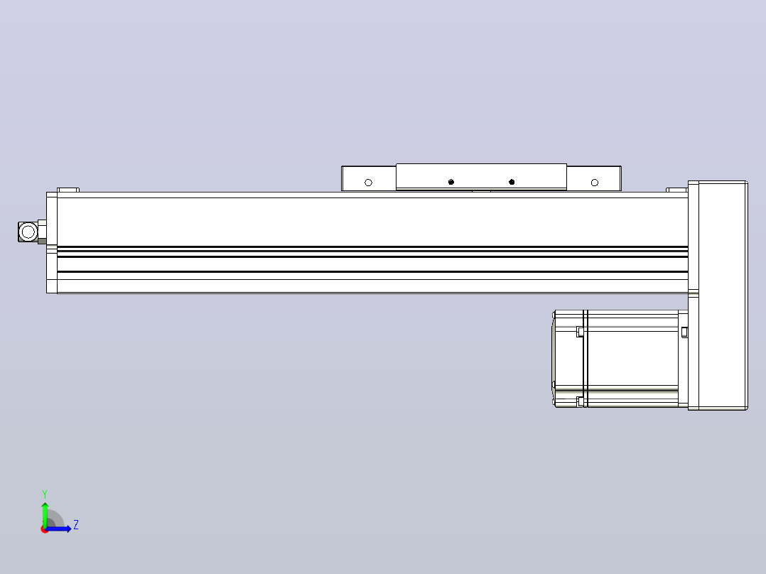 无尘螺杆滑台KCH17-BM（750W）KCH17-200-BM-750W-C4左视图