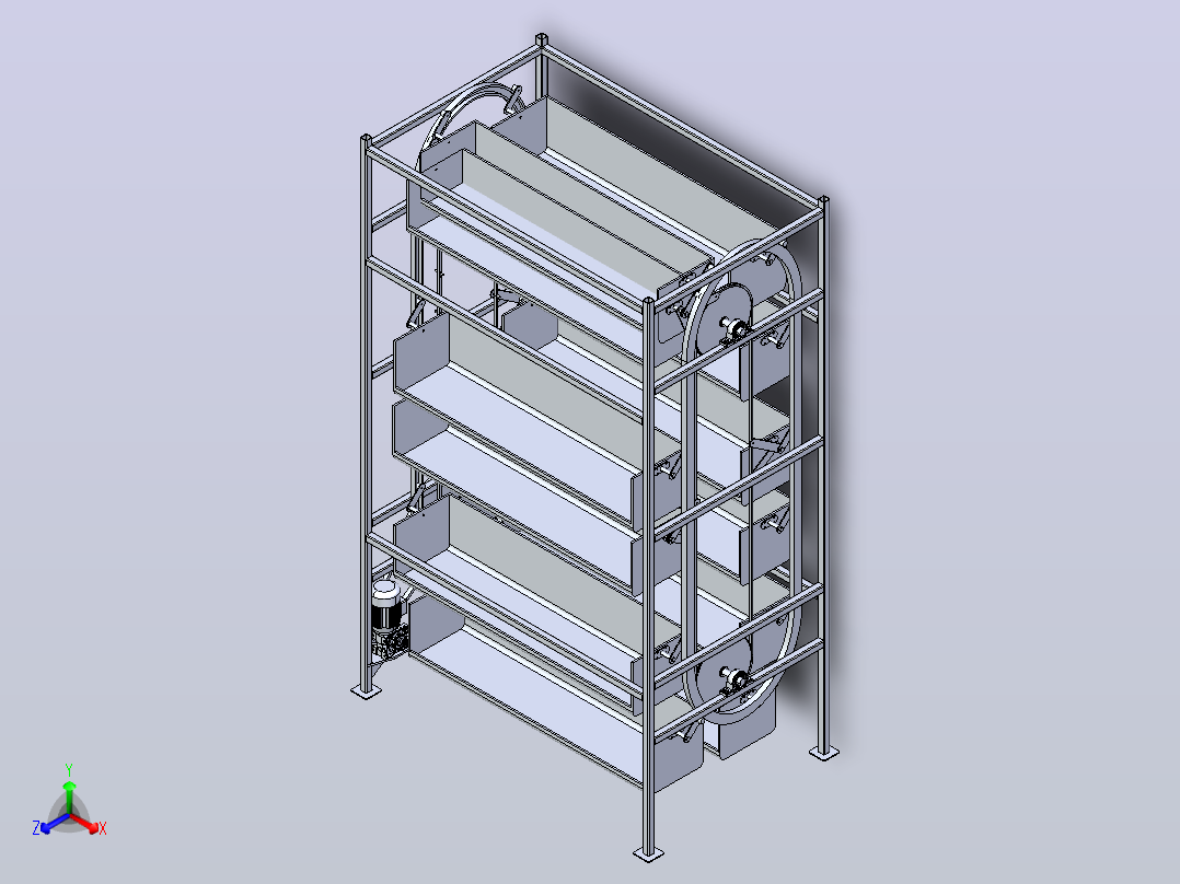 垂直旋转输送机3D图纸 STEP格式主视图