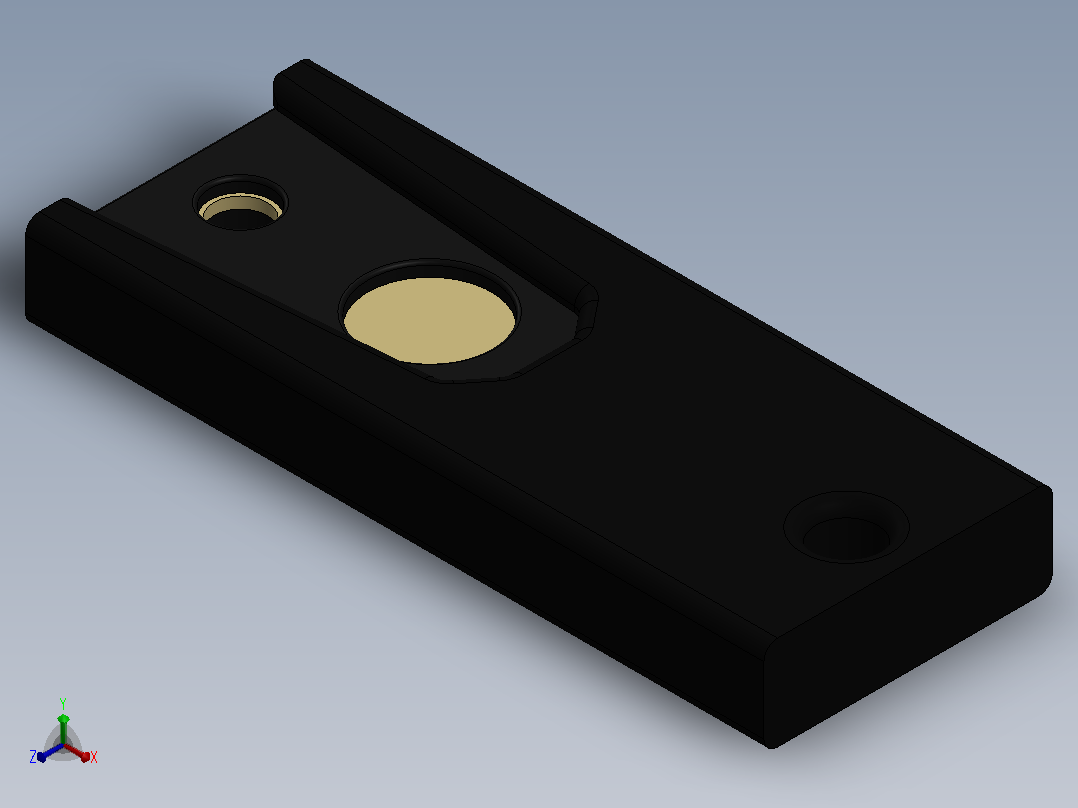 yubikey c nfc钥匙扣支架正等轴测图