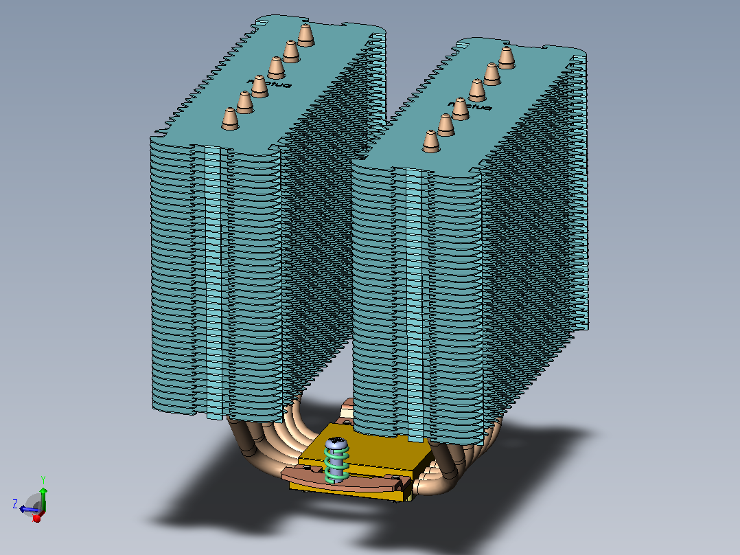 Noctua+NH-D14+CPU冷却器主视图