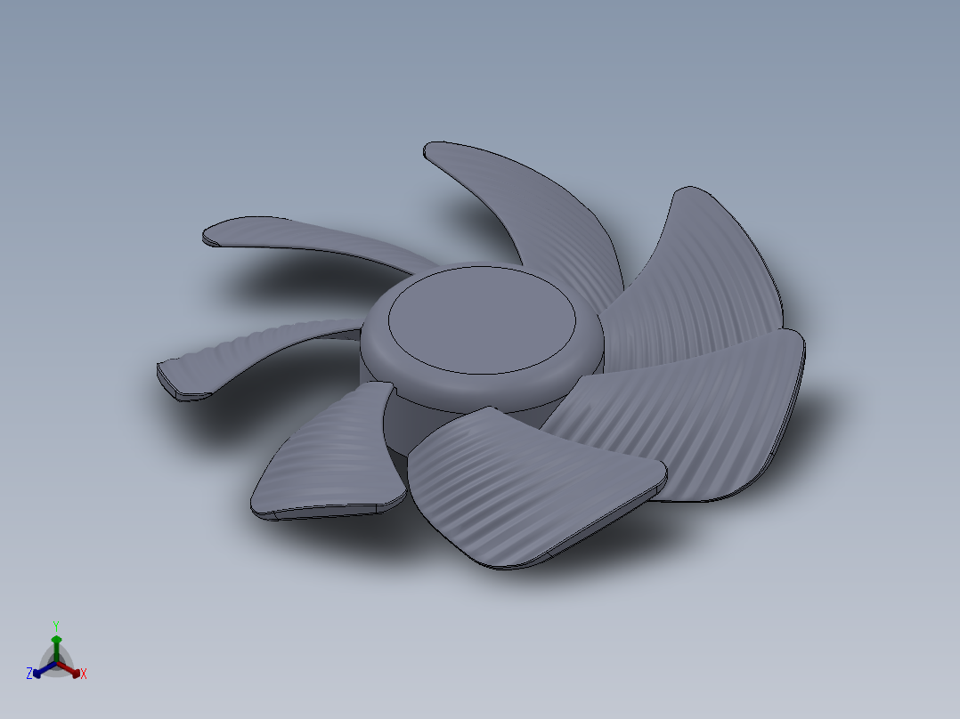 扇叶模型正等轴测图