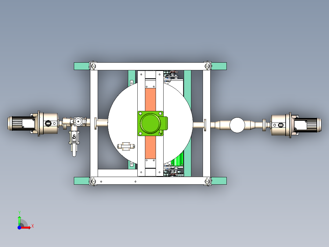 立式搅拌分离器3d图纸 螺旋搅拌离心油雾分离机3d图纸三维模型前视图