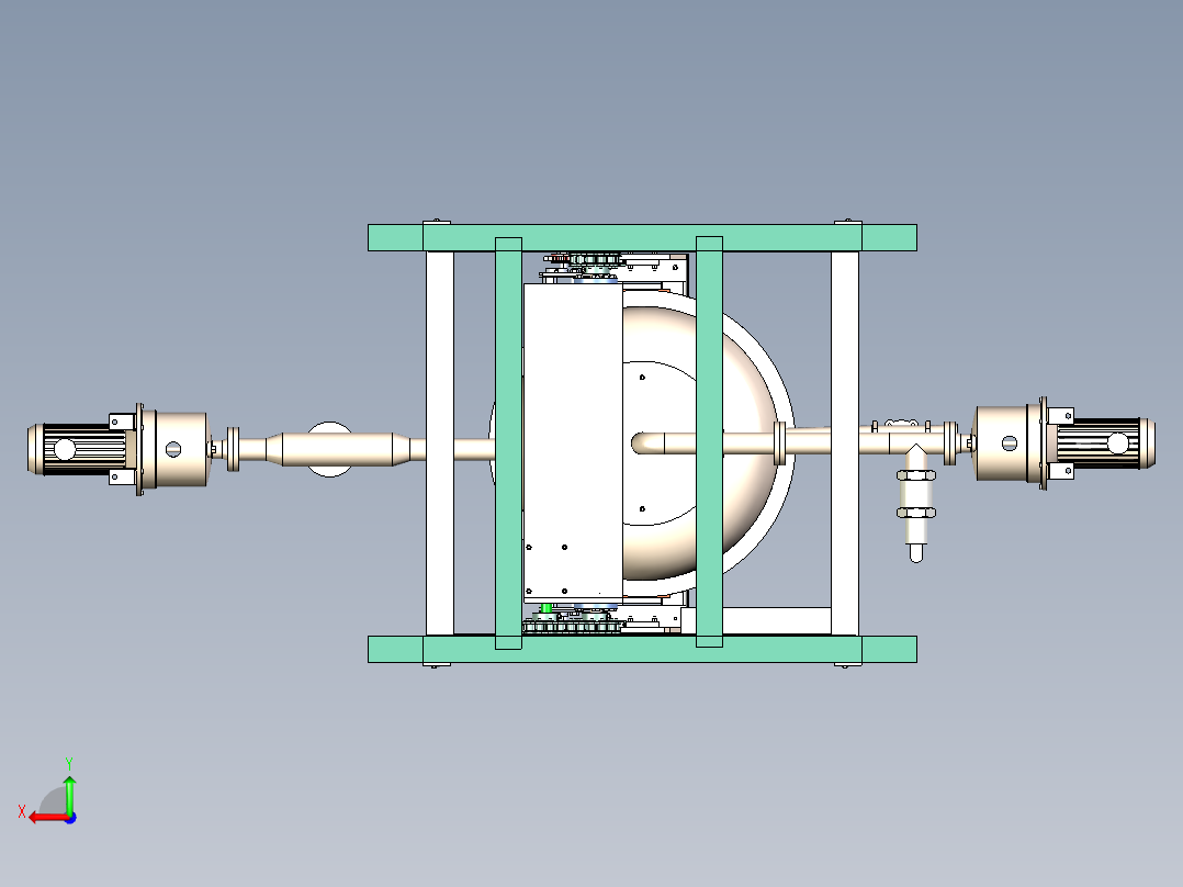 立式搅拌分离器3d图纸 螺旋搅拌离心油雾分离机3d图纸三维模型后视图