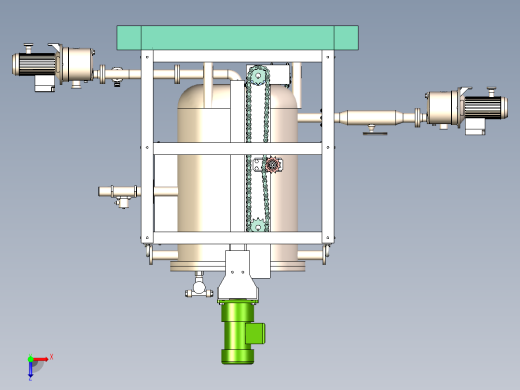 立式搅拌分离器3d图纸 螺旋搅拌离心油雾分离机3d图纸三维模型俯视缩略图