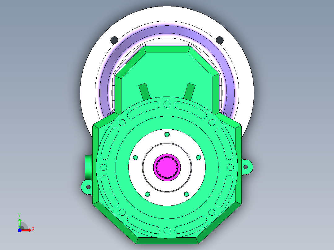 200螺旋机减速箱 前视图