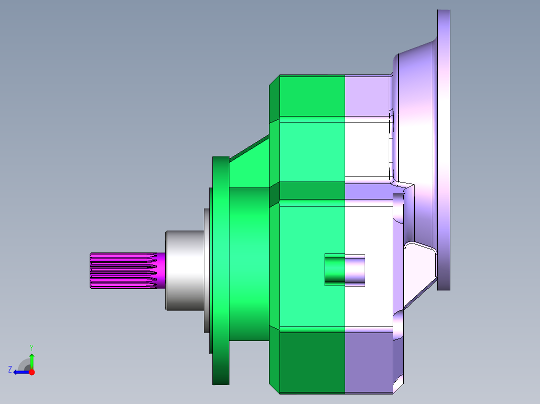200螺旋机减速箱 右视图
