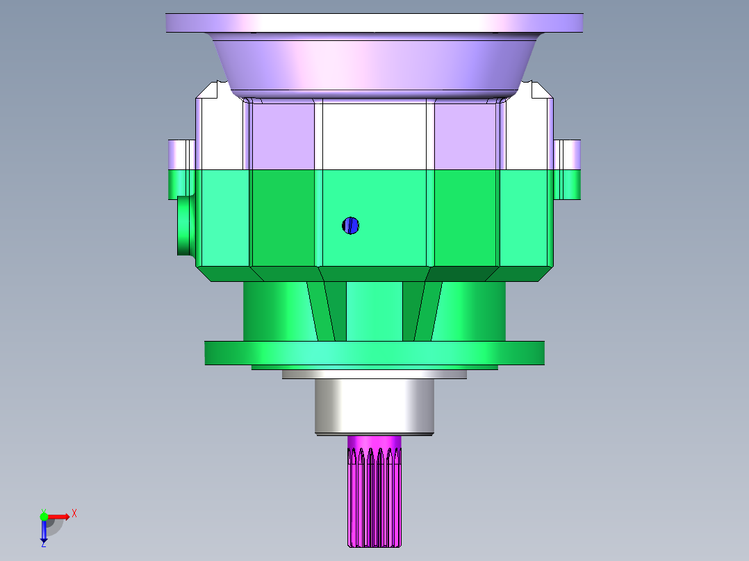 200螺旋机减速箱 俯视图