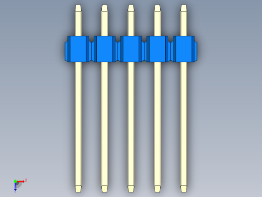 彩色公头100mil（2.54mm）系列-DS1021_blue_3x05p_100mil_Type5_rev1.0俯视缩略图