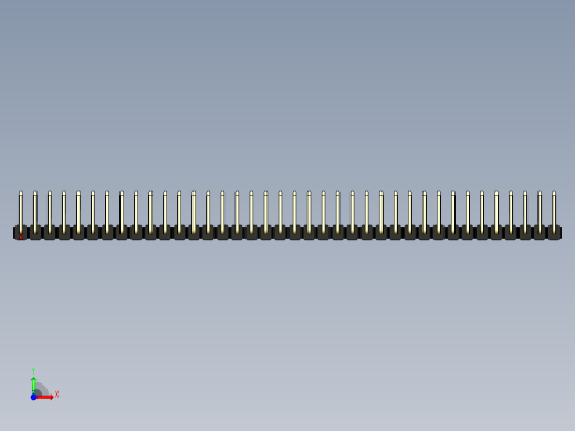 彩色公排针 100mil 2.54mm 系列-DS1022_black_38p_100mil_TypeU_rev1.0前视缩略图
