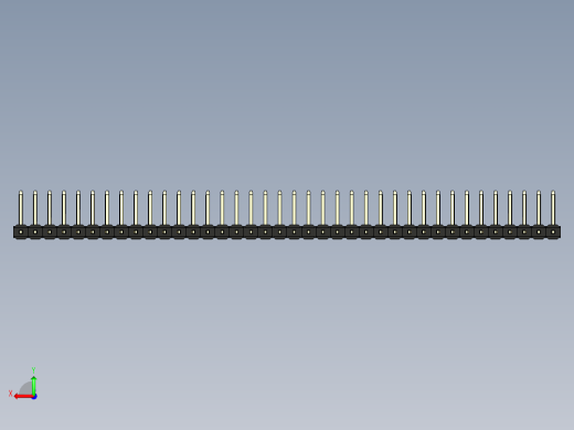 彩色公排针 100mil 2.54mm 系列-DS1022_black_38p_100mil_TypeU_rev1.0后视缩略图