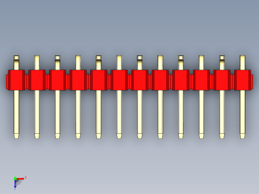 彩色公排针 100mil 2.54mm 系列-DS1022_red_12p_100mil_Type_SMT_R1_rev1.0俯视缩略图