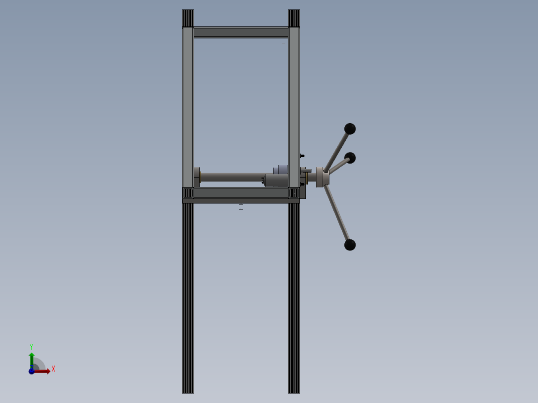 自动化钻铣一体机床 模型图纸前视图