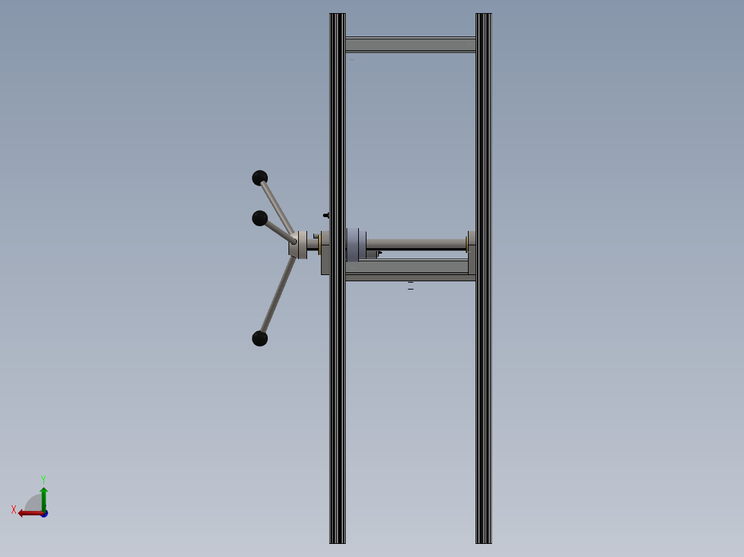 自动化钻铣一体机床 模型图纸后视图