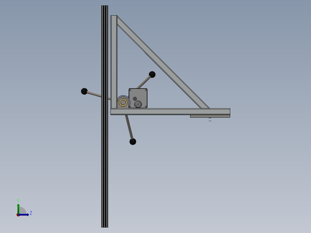 自动化钻铣一体机床 模型图纸左视图