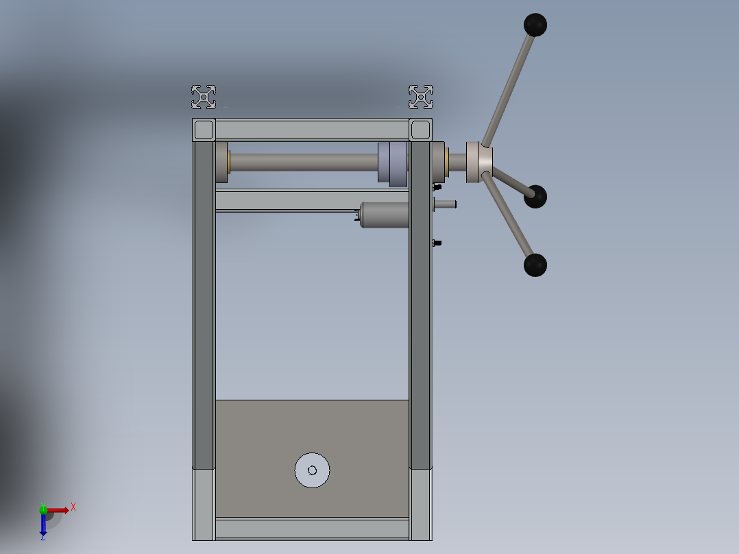 自动化钻铣一体机床 模型图纸俯视图