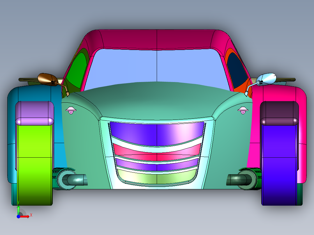 荷兰长车头跑车前视图