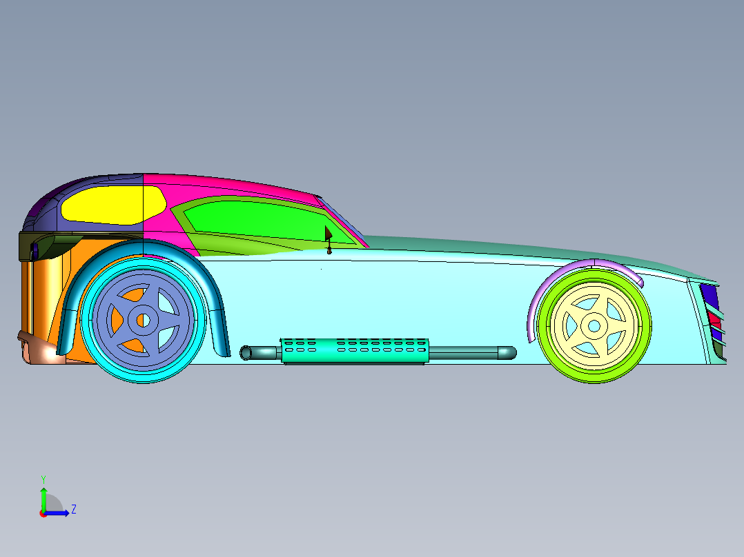 荷兰长车头跑车左视图