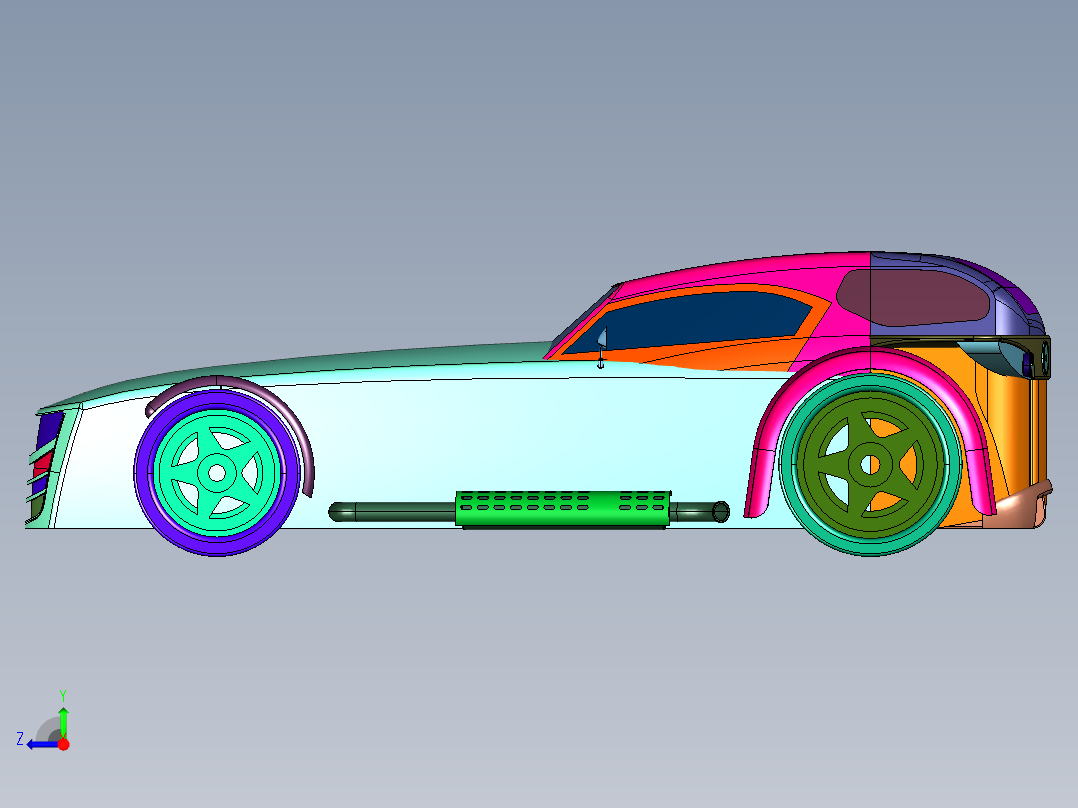 荷兰长车头跑车右视图