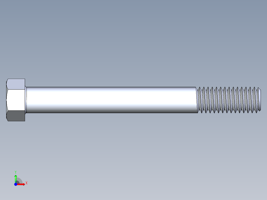 UNC 六角螺栓-Hex Bolt 0.4375-14 x 4前视图