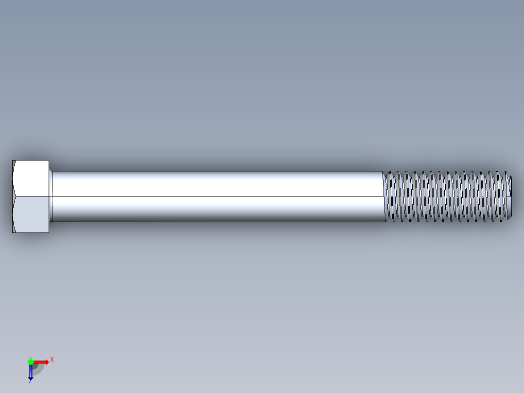 UNC 六角螺栓-Hex Bolt 0.4375-14 x 4俯视图