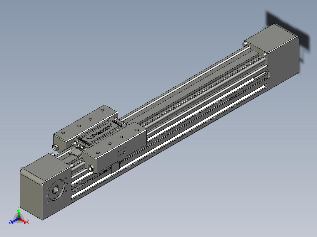 威洛博直线电机模组EB4-L80-S200-光轴正等轴测图
