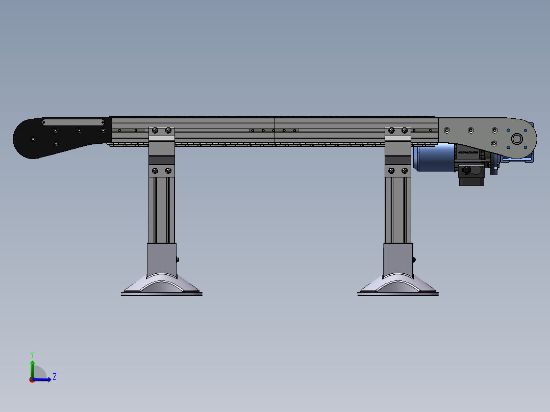经典的输送带装置左视图
