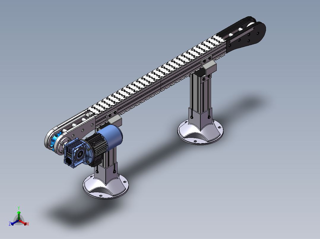 经典的输送带装置正等轴测图