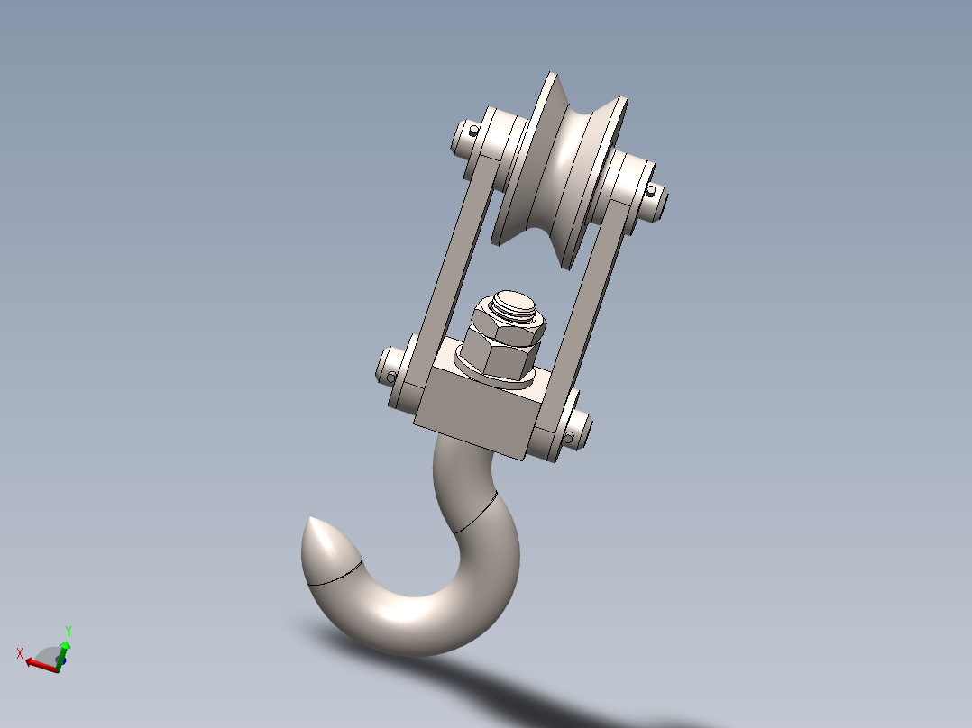 滑轮和挂钩--25--sw三维 3d模型设计图